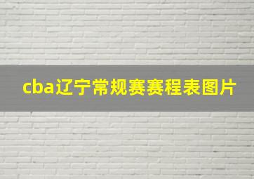 cba辽宁常规赛赛程表图片