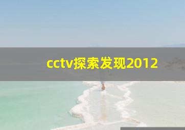 cctv探索发现2012