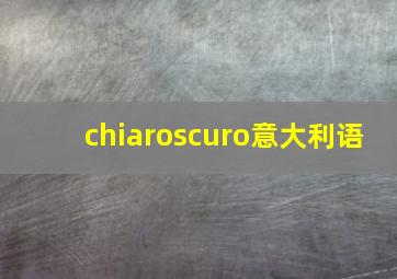 chiaroscuro意大利语