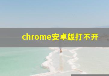 chrome安卓版打不开