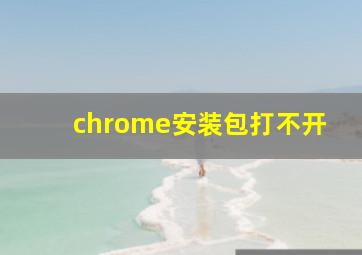 chrome安装包打不开