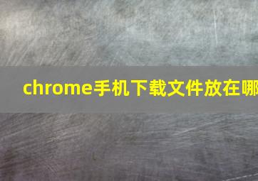 chrome手机下载文件放在哪