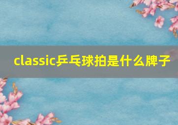 classic乒乓球拍是什么牌子