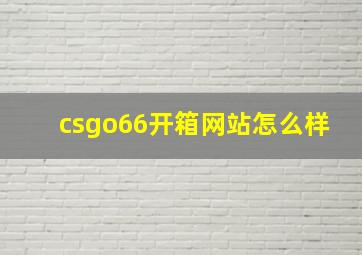 csgo66开箱网站怎么样