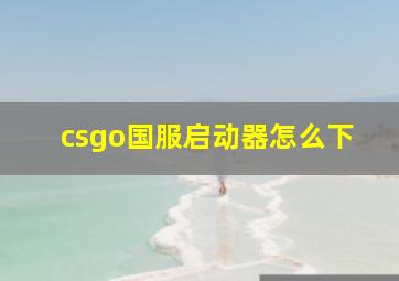 csgo国服启动器怎么下