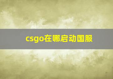 csgo在哪启动国服