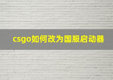 csgo如何改为国服启动器