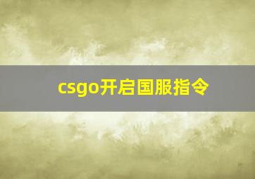 csgo开启国服指令