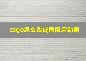 csgo怎么改成国服启动器