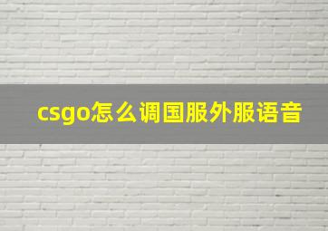 csgo怎么调国服外服语音