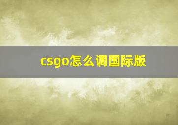 csgo怎么调国际版