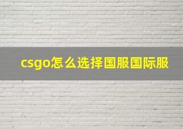 csgo怎么选择国服国际服