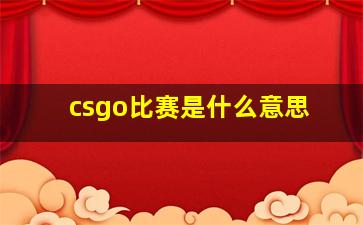 csgo比赛是什么意思