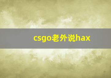 csgo老外说hax