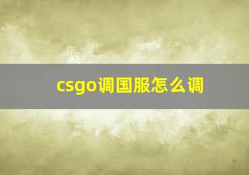 csgo调国服怎么调