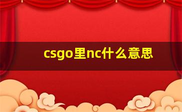 csgo里nc什么意思