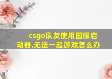 csgo队友使用国服启动器,无法一起游戏怎么办