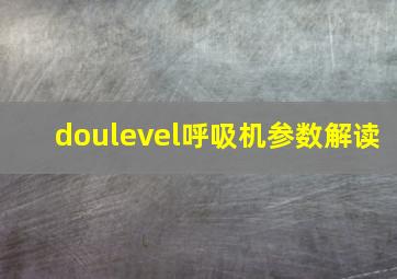 doulevel呼吸机参数解读