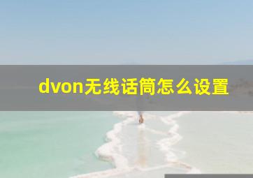 dvon无线话筒怎么设置