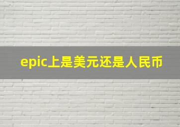 epic上是美元还是人民币