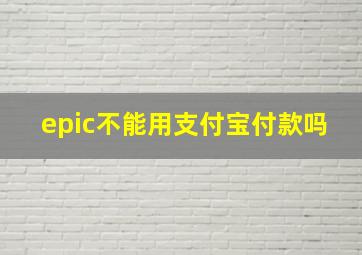 epic不能用支付宝付款吗