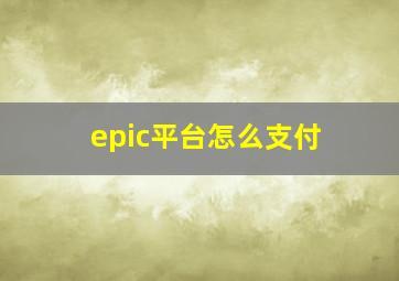 epic平台怎么支付