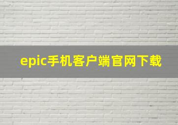 epic手机客户端官网下载