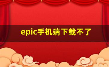 epic手机端下载不了