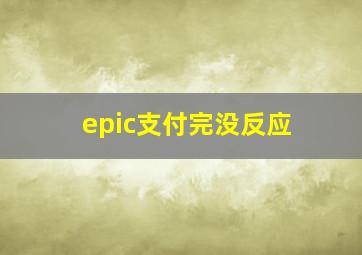 epic支付完没反应