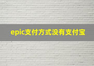 epic支付方式没有支付宝