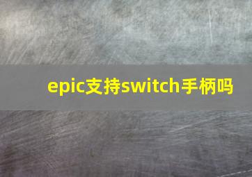 epic支持switch手柄吗