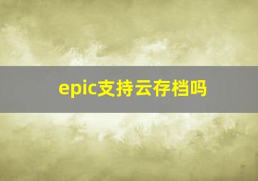 epic支持云存档吗