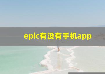 epic有没有手机app