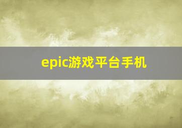 epic游戏平台手机