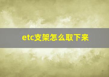 etc支架怎么取下来