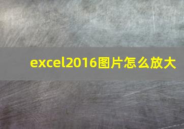 excel2016图片怎么放大