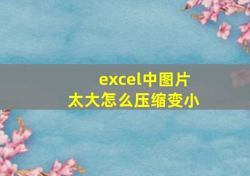 excel中图片太大怎么压缩变小