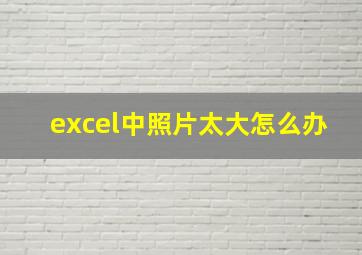 excel中照片太大怎么办