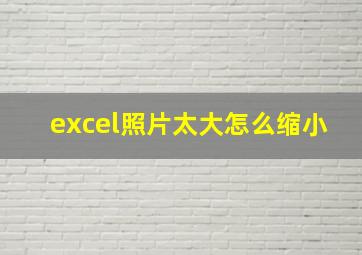 excel照片太大怎么缩小