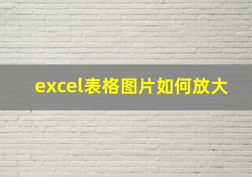 excel表格图片如何放大