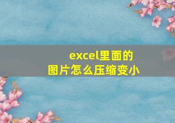 excel里面的图片怎么压缩变小