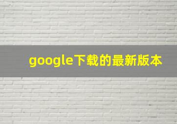 google下载的最新版本