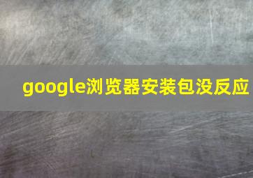 google浏览器安装包没反应