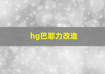 hg巴耶力改造