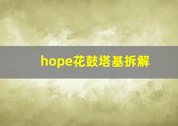 hope花鼓塔基拆解