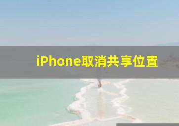 iPhone取消共享位置