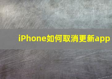 iPhone如何取消更新app