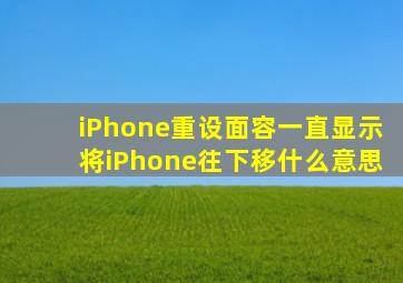 iPhone重设面容一直显示将iPhone往下移什么意思