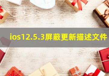 ios12.5.3屏蔽更新描述文件