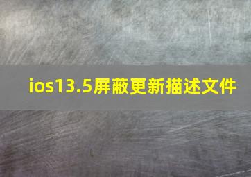 ios13.5屏蔽更新描述文件